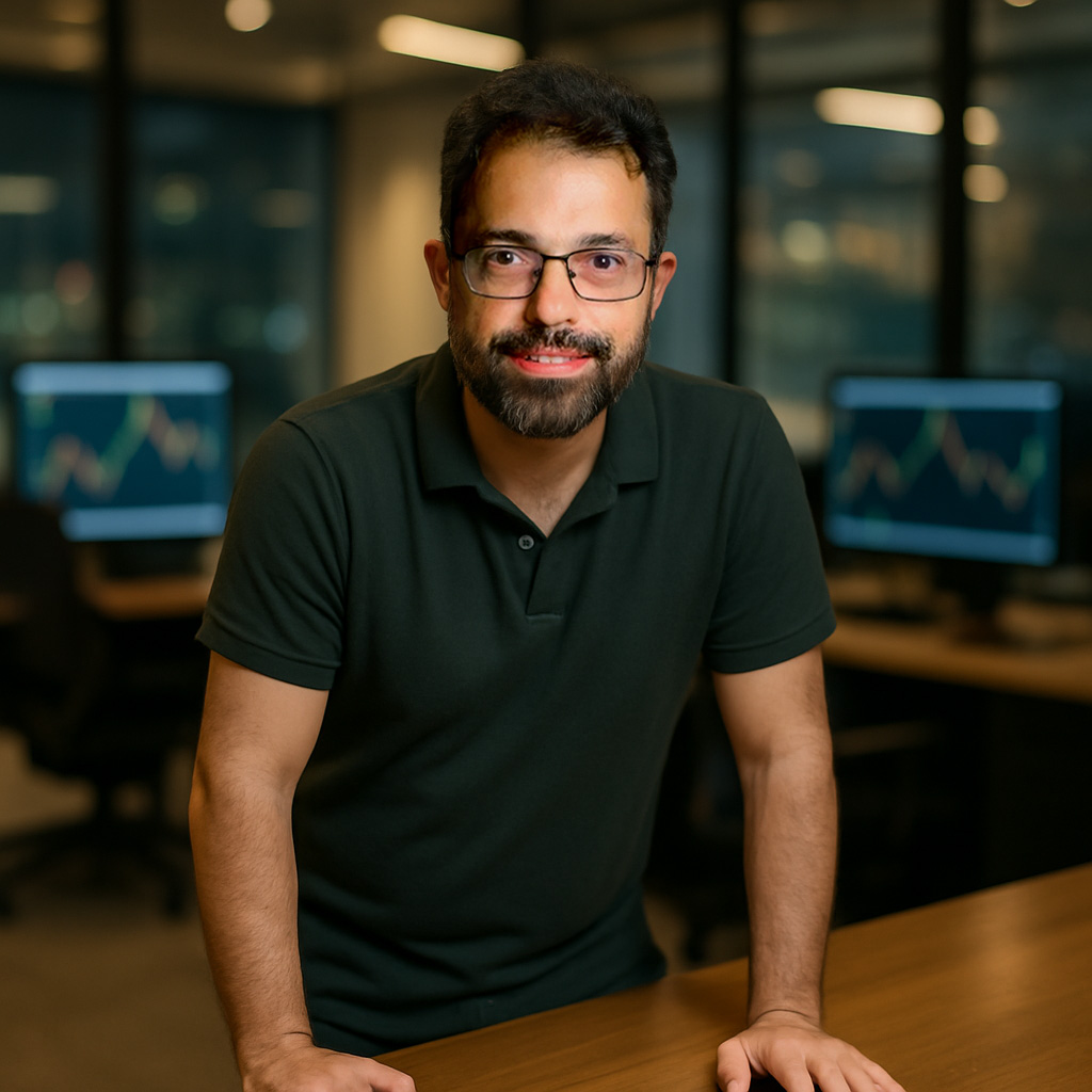 Guilherme Fleury em ambiente de Mercado Financeiro
